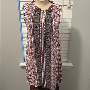 Umgee Red and Blue Patterned Dress